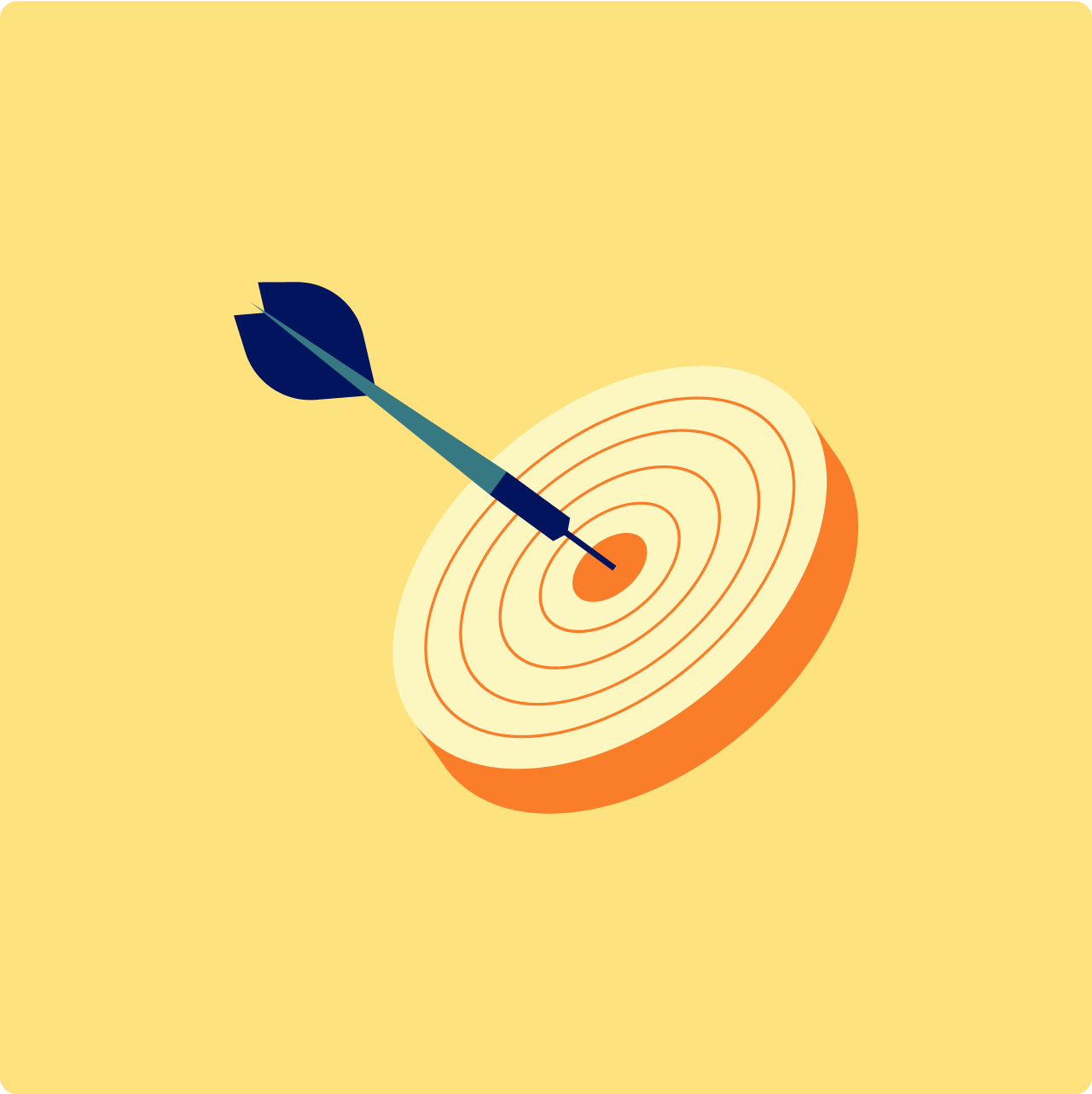 Bullseye with dart in the center