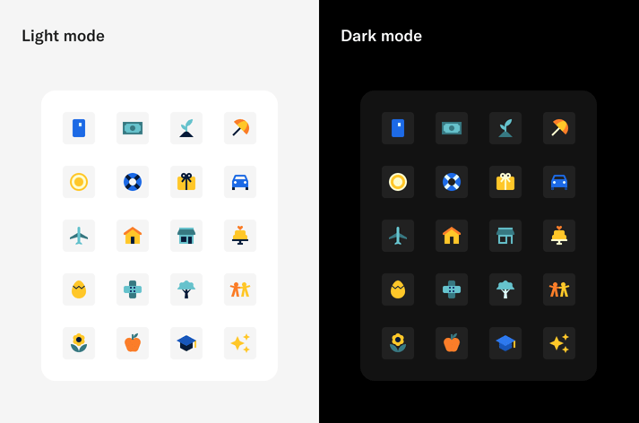 dark mode icons