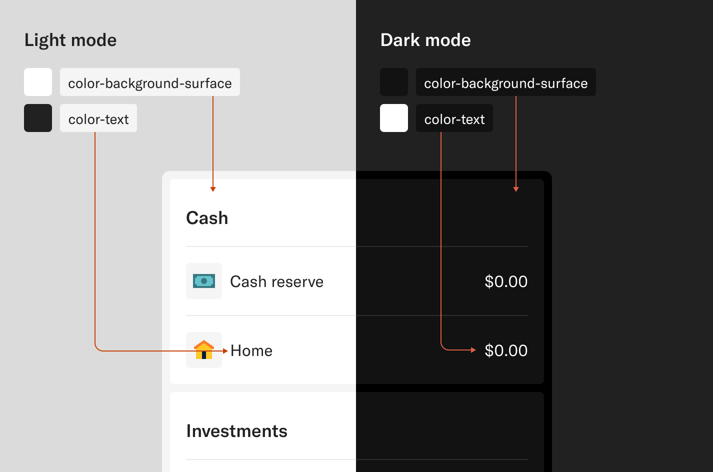 dark mode mapping colors