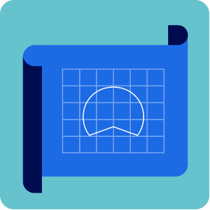 illustration of a blueprint with the Betterment logo outlined in the center