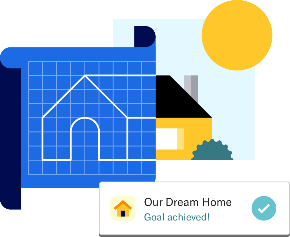 Your dream home goal achieved with half a blueprint and half completed house..