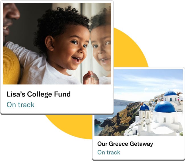A college goal and vacation goal that are both on track