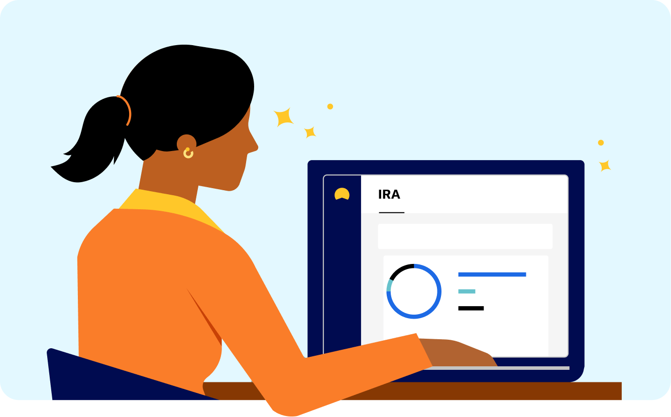 Plan sponsor working on a laptop with IRA dashboard on the screen