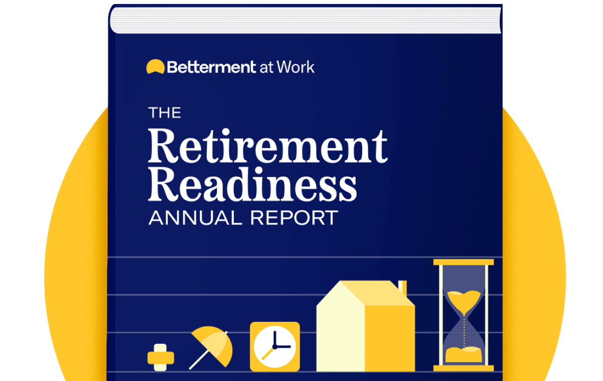 Retirement Readiness annual report by Betterment at Work book on sunrise background