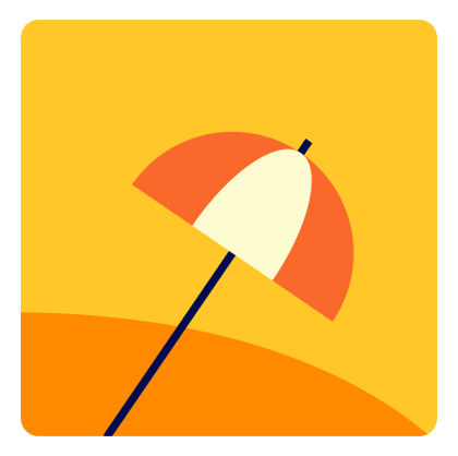 An umbrella on a beach.