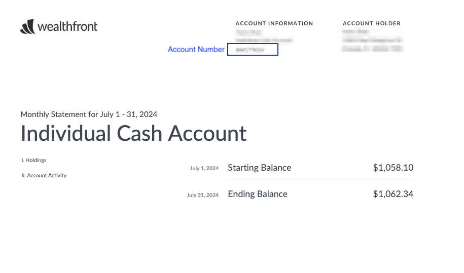 Wealthfront Statement