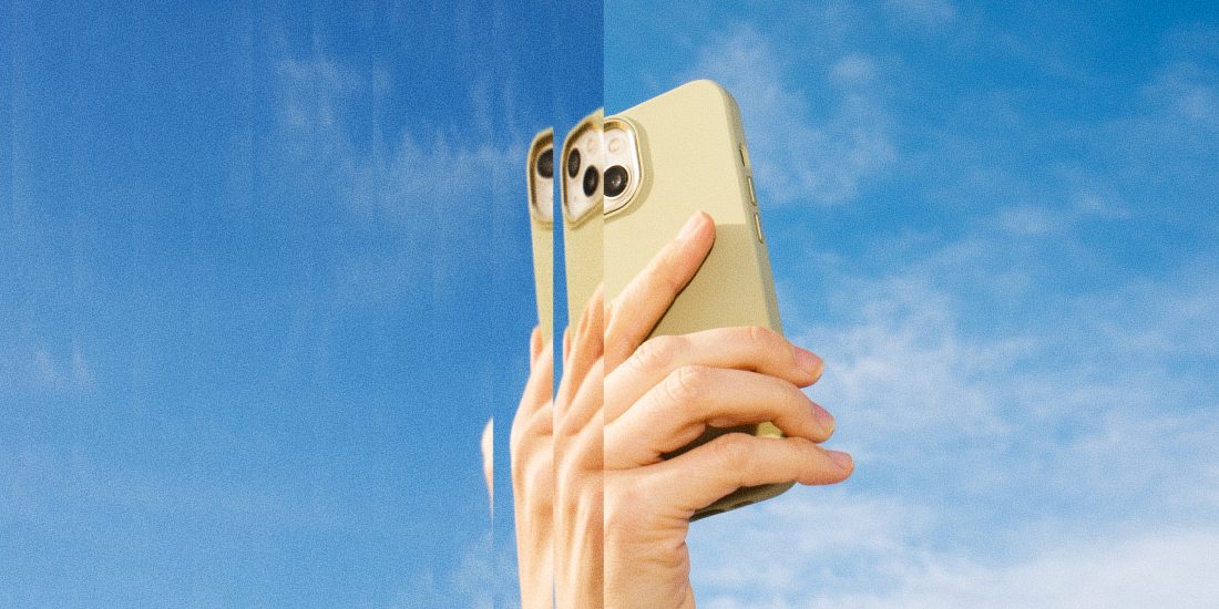 Person holding a phone in their hand.