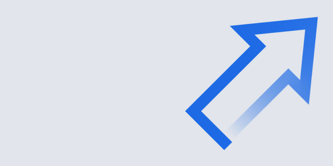 arrow pointing toward corner
