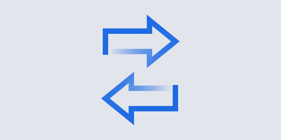 arrows pointing opposite directions