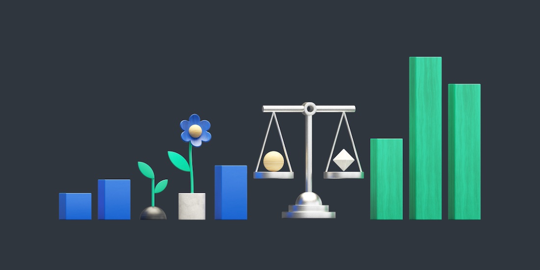 bar chart with social responsibility symbols
