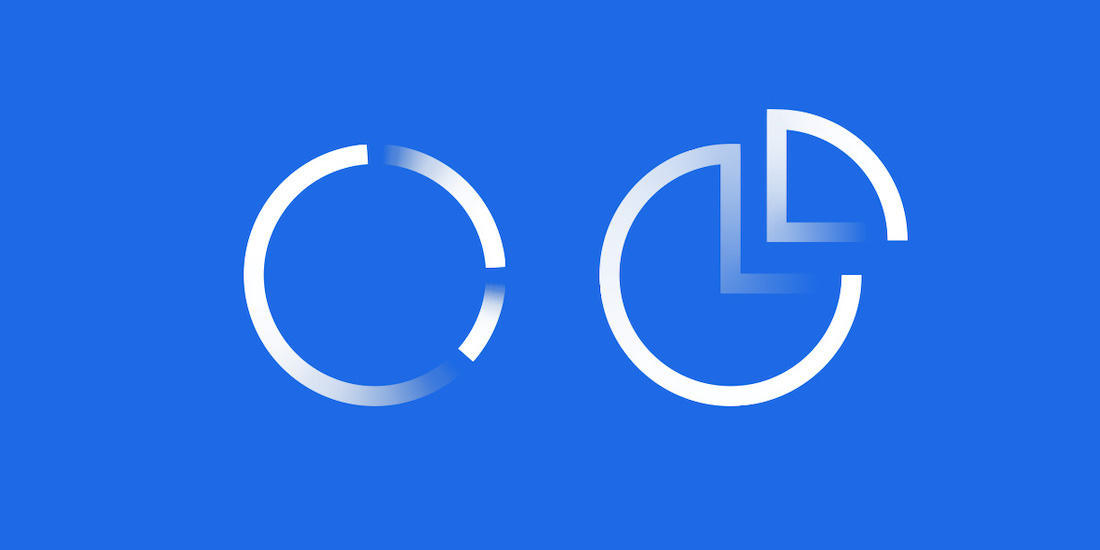 blue pie chart icons