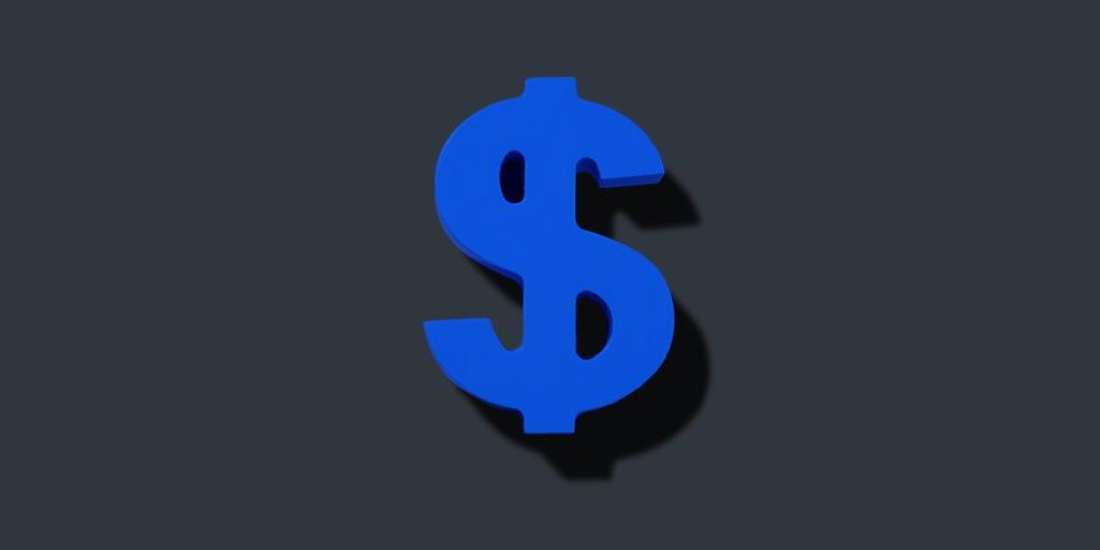 dollar sign floating on black