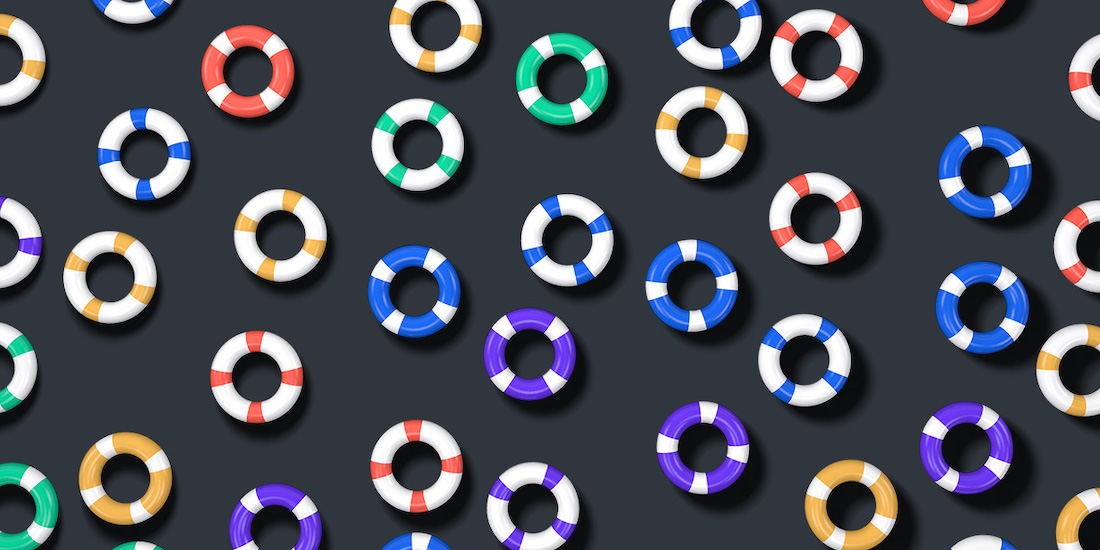 life saving rings scattered