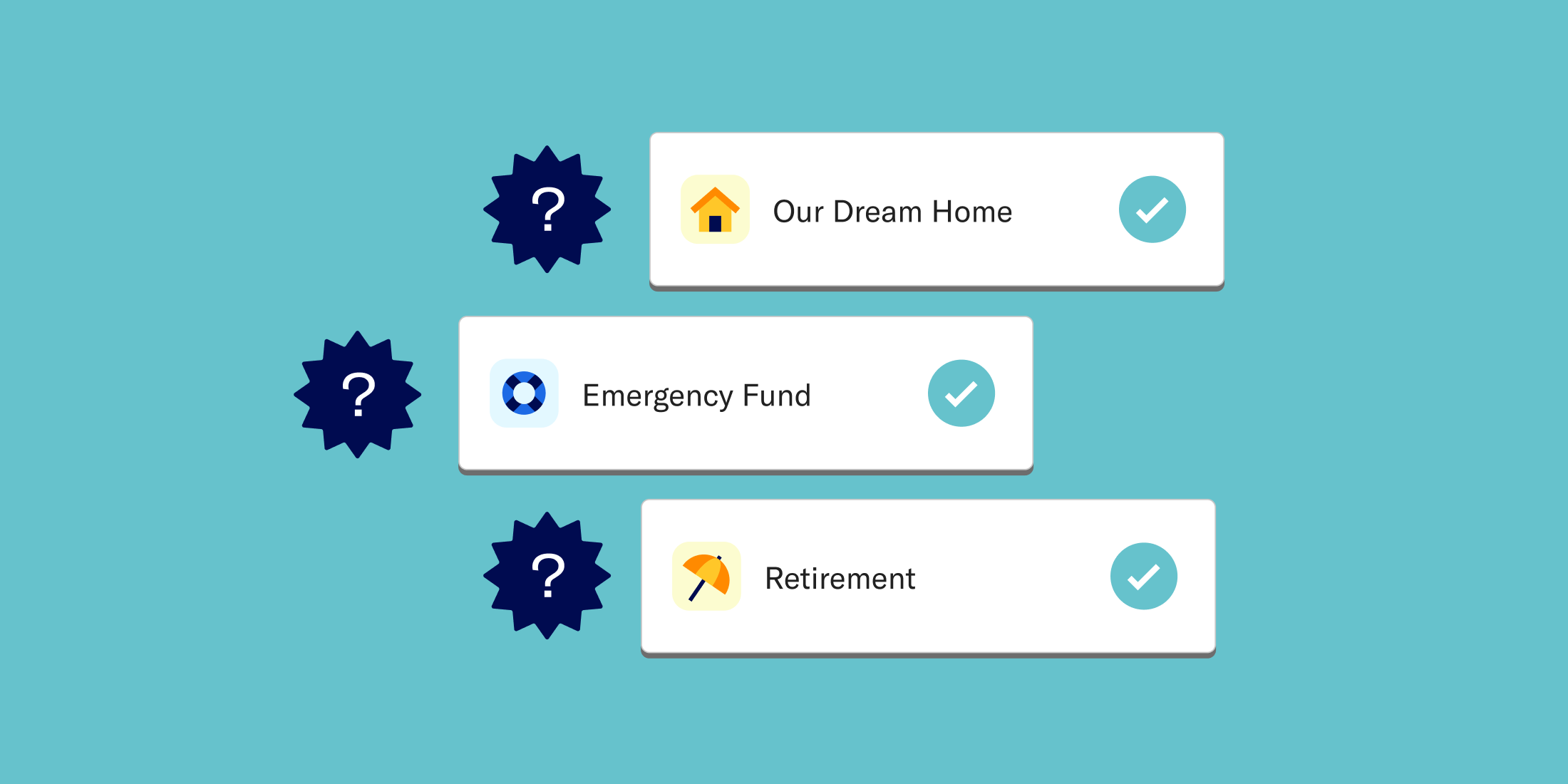 financial goal examples on background