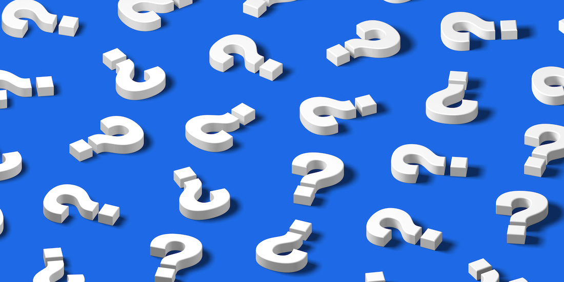 question mark pattern blue