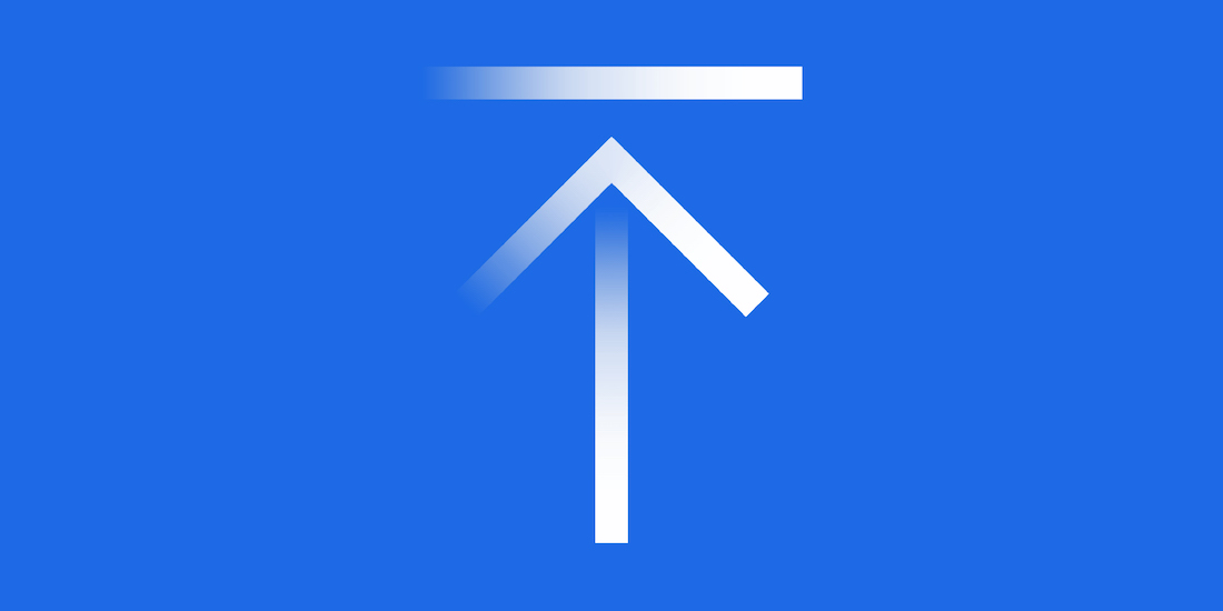 upward arrow hitting barrier icon