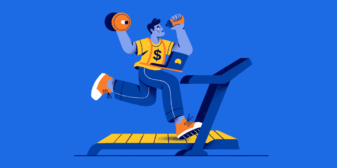 illustration of person on treadmill