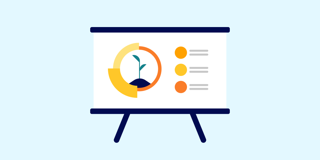 illustration of doughnut chart on easel 