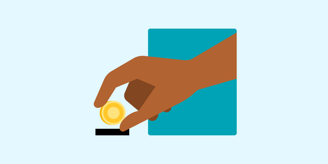 illustration of hand placing coin into slot