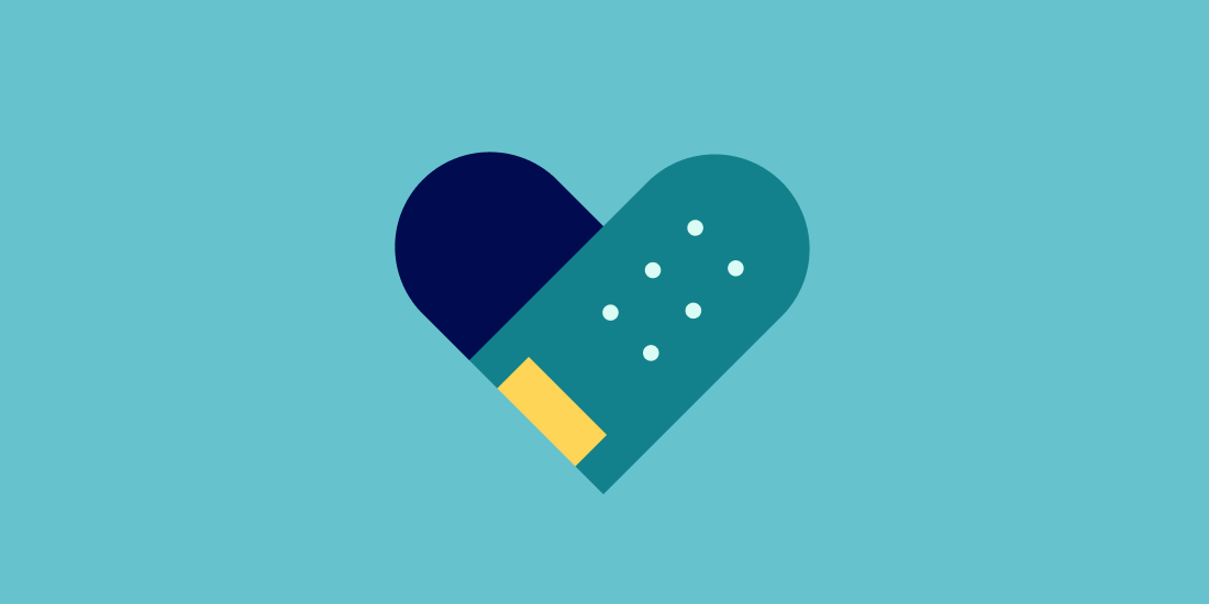 Bandaids in shape of heart