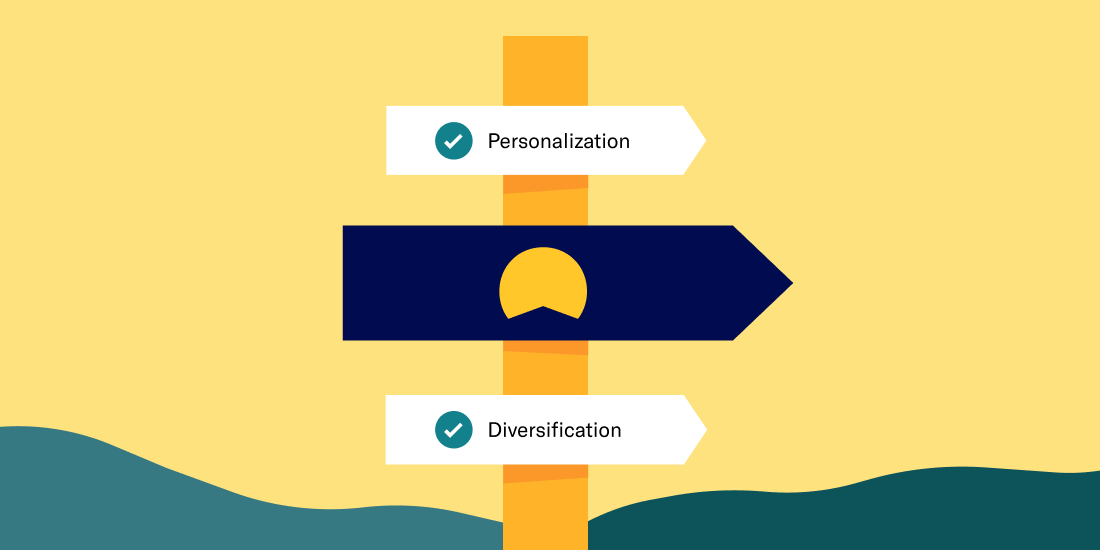 Signposts showing personalization and diversification 