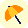 A beach umbrella