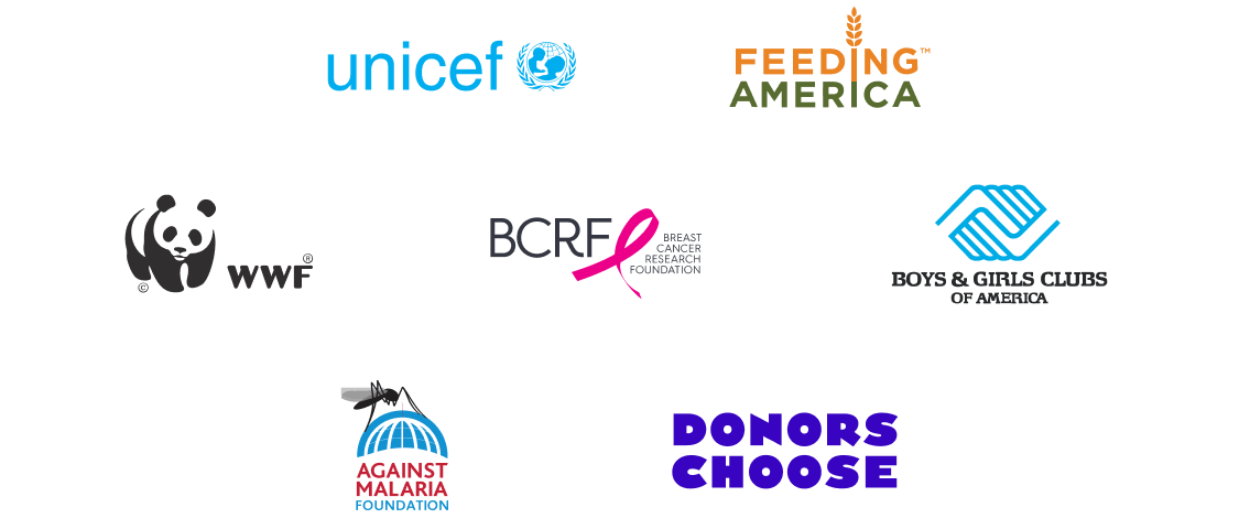 Logos of partner charities.