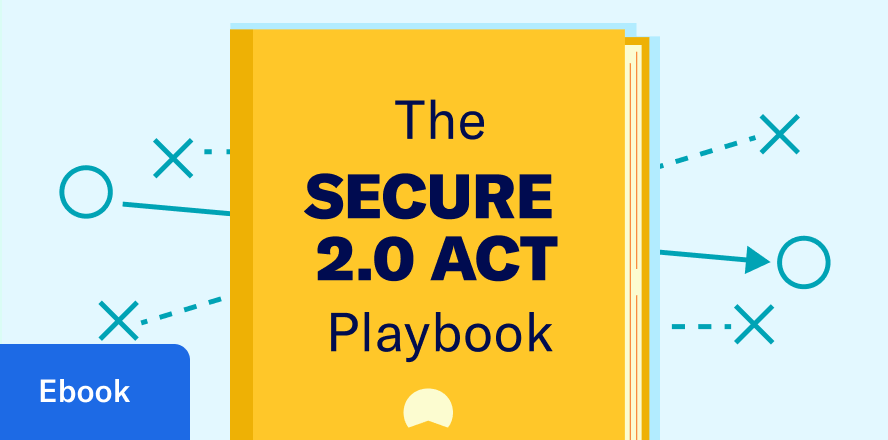 A book cover for the Secure 2.0 Playbook with a Betterment logo on it, and the Ebook label in the corner.